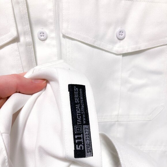 3 FOR $15 Mens uniform short sleeve shirt button down L White - Picture 4 of 13